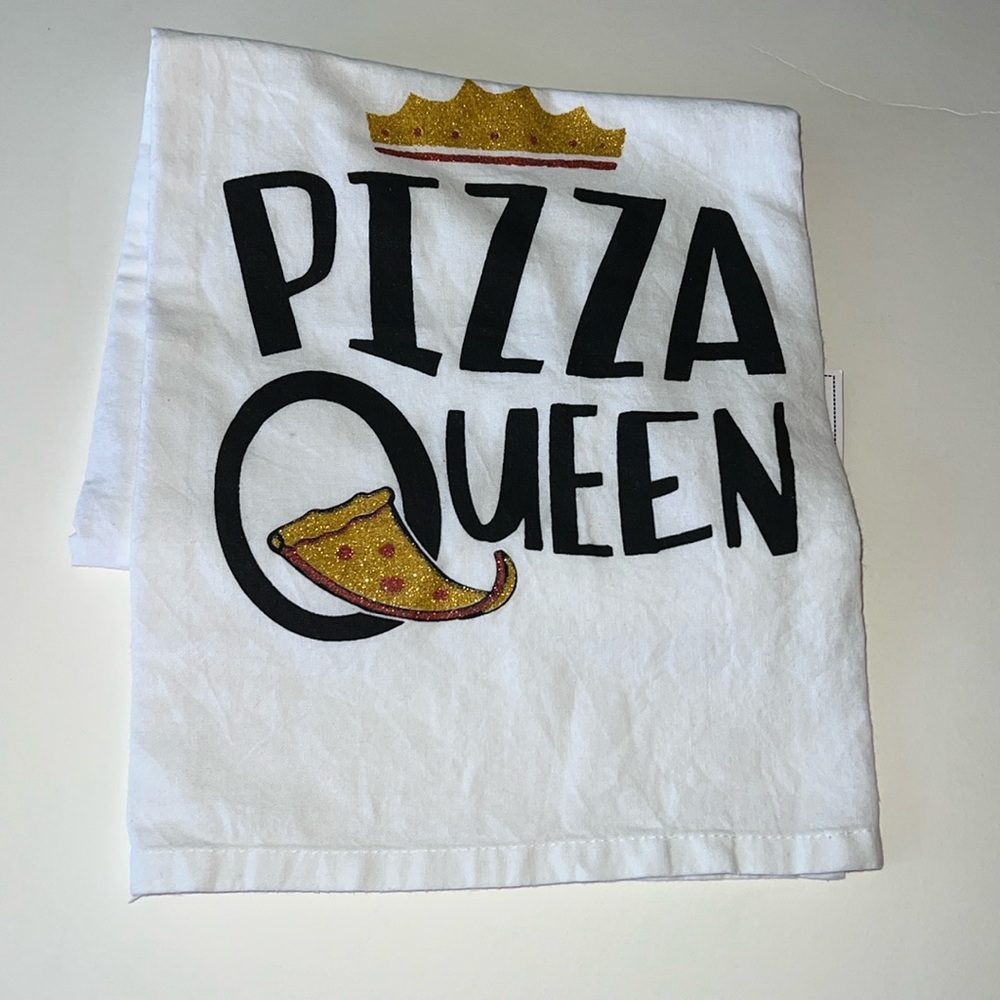 Primitives By Kathy White Pizza Queen Kitchen Towel